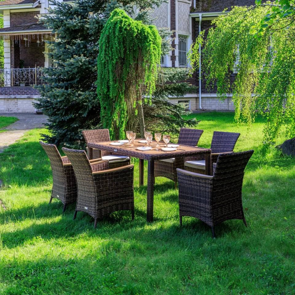 Aros обеденный комплект коричневого цвета на 6 персон