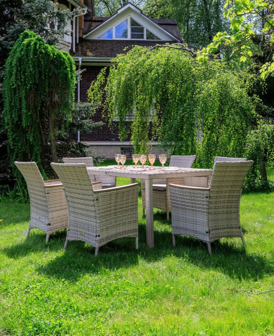 Aros обеденный комплект бежевого цвета на 6 персон