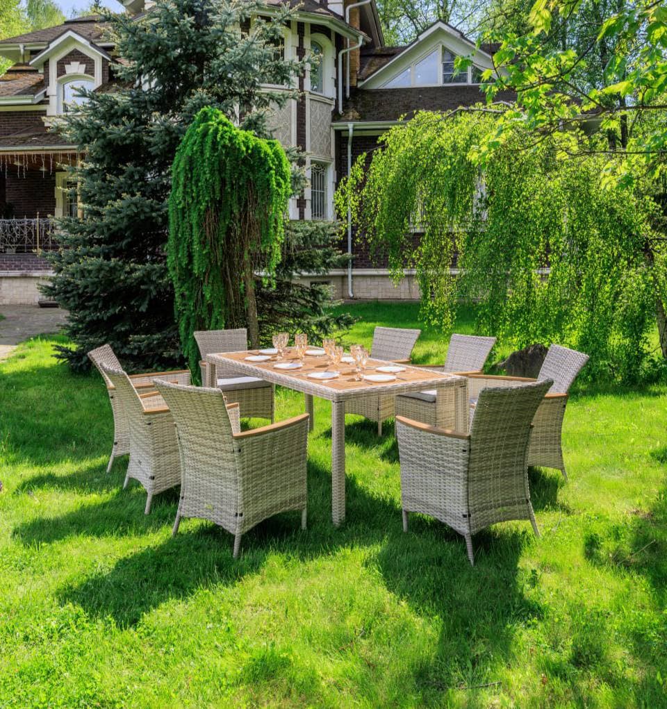 Aros обеденный комплект бежевого цвета на 8 персон