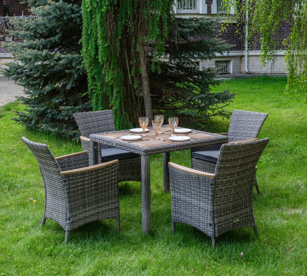 Aros обеденный комплект серого цвета на 4 персоны