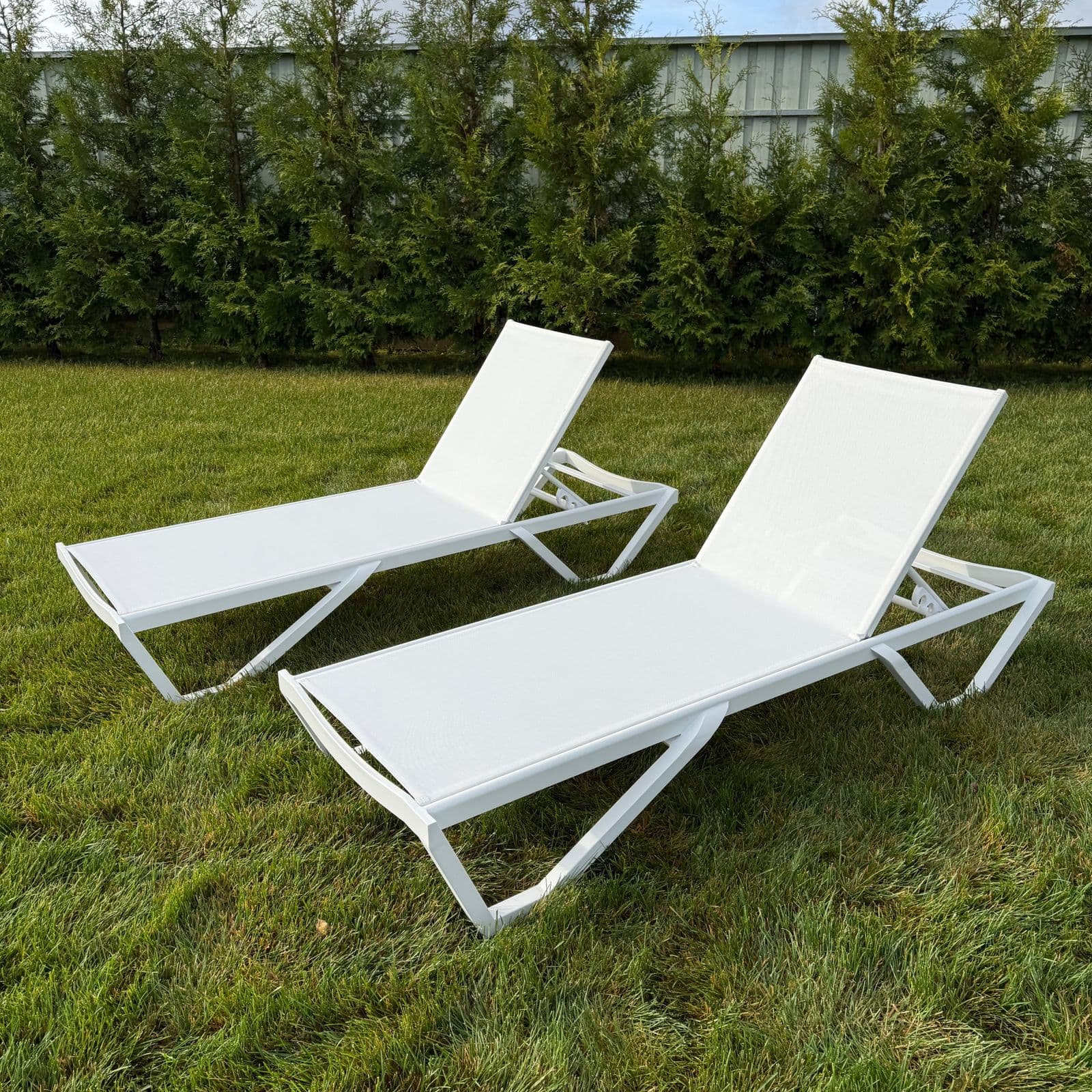 Комплект шезлонгов Zoer в белом цвете
