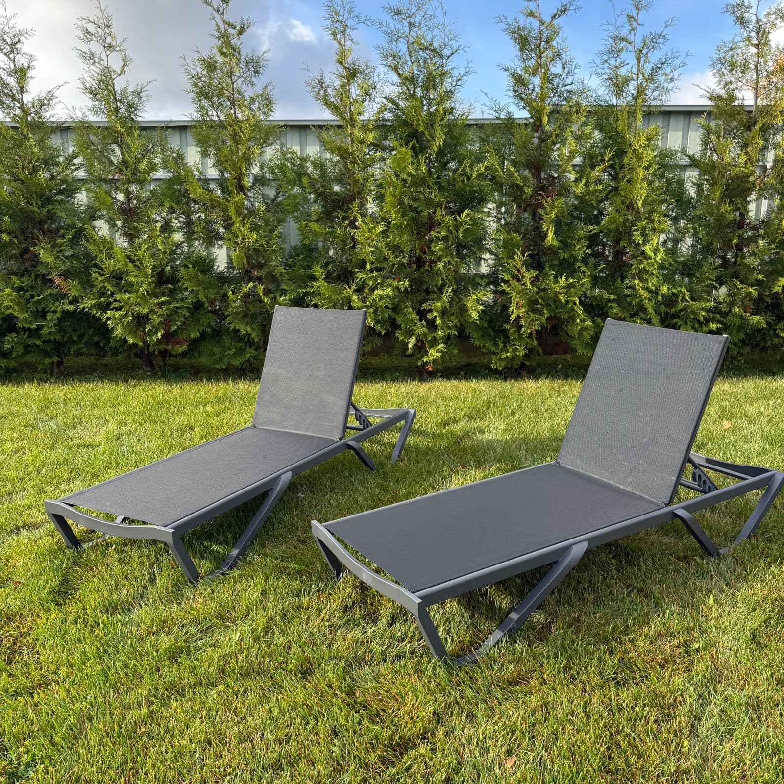 Комплект шезлонгов Zoer в черном цвете